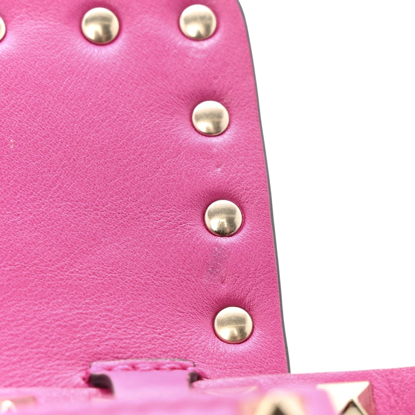 Vitello Small Rockstud Flip Lock Crossbody Bag Fuxia