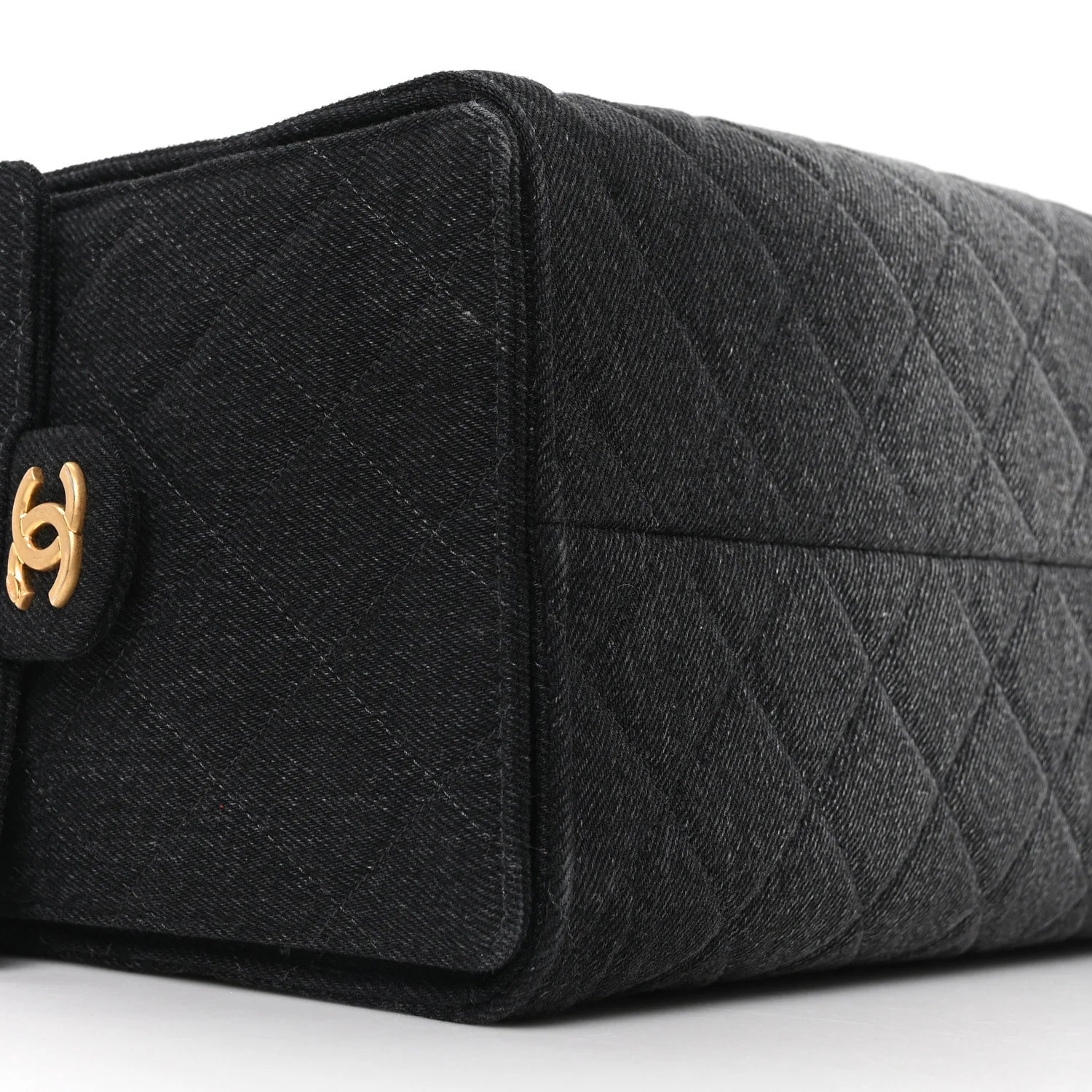 Washed Denim Quilted Medium  25 Handbag Black