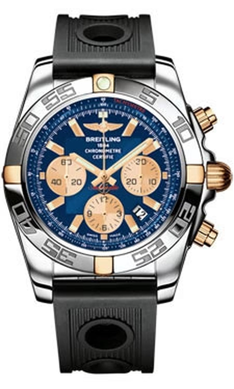 '- Chronomat 44 Steel and Rose Gold Polished Bezel - Ocean Racer Strap