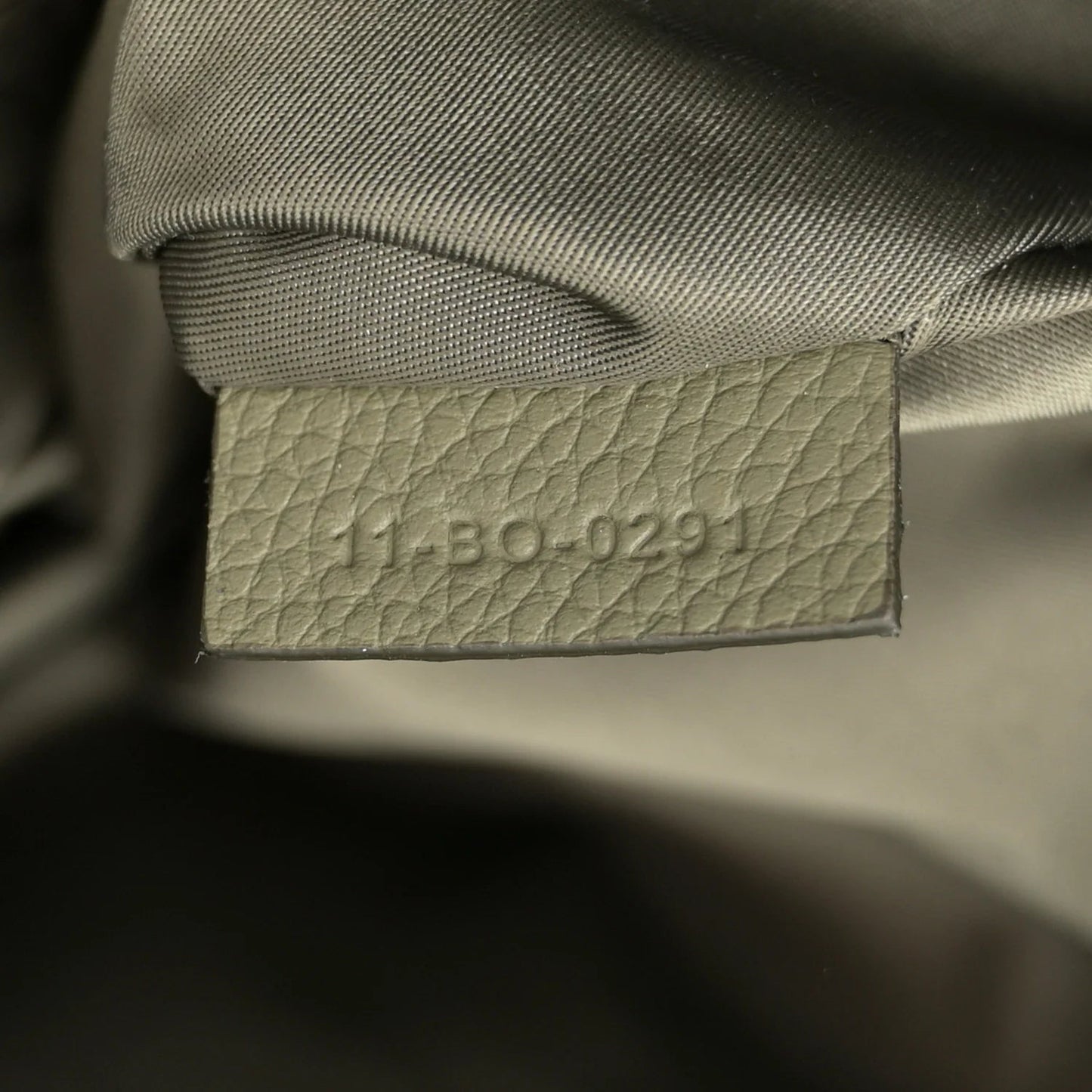 X SACAI Grained Calfskin Technical Fabric Saddle Tote Olive Navy Blue