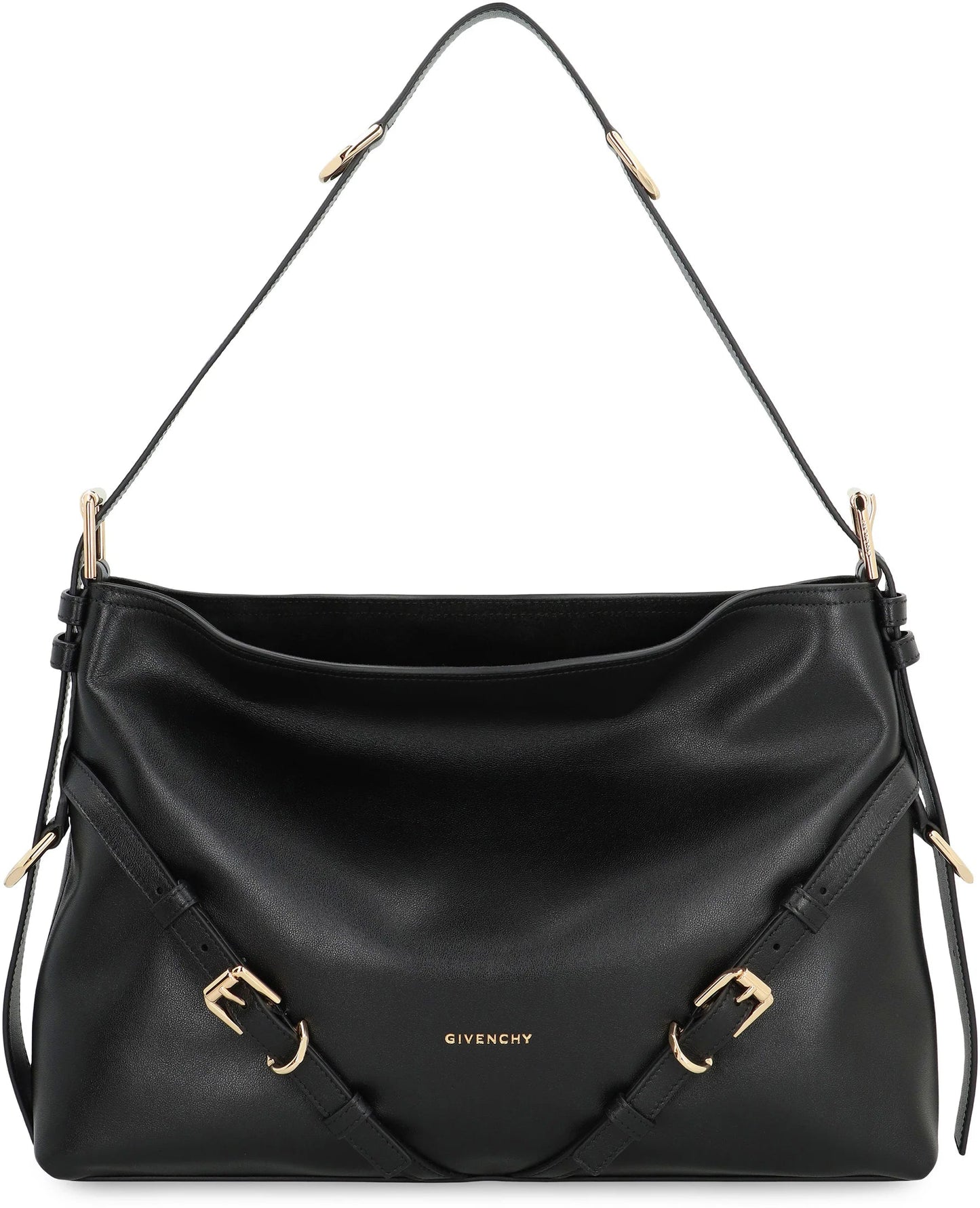 VOYOU MEDIUM BLACK BAG in GLOSSY LEATHER