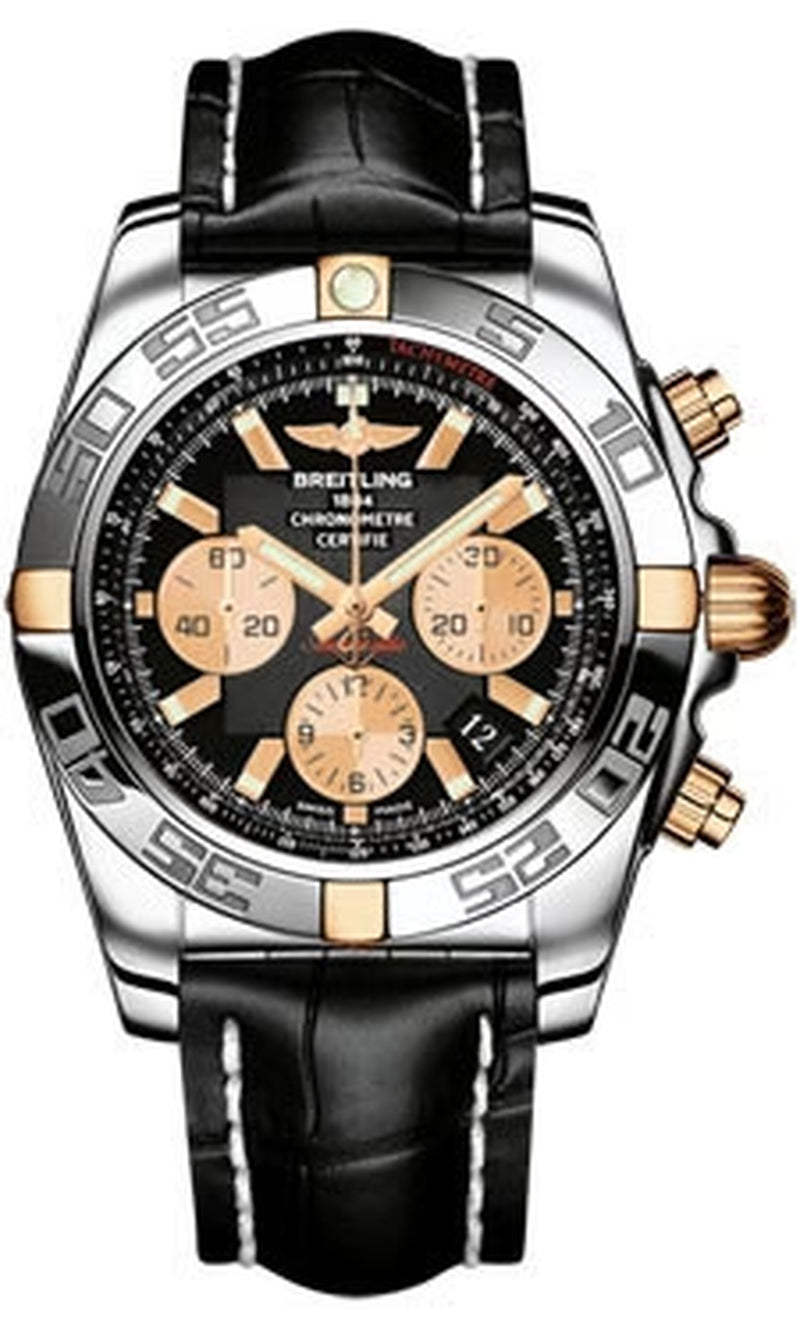 '- Chronomat 44 Two-Tone Polished Bezel - Croco Strap