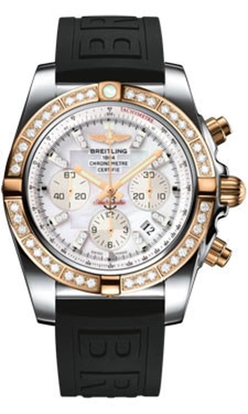 '- Chronomat 44 Steel and Rose Gold 40 Diamond Bezel - Diver Pro III Strap
