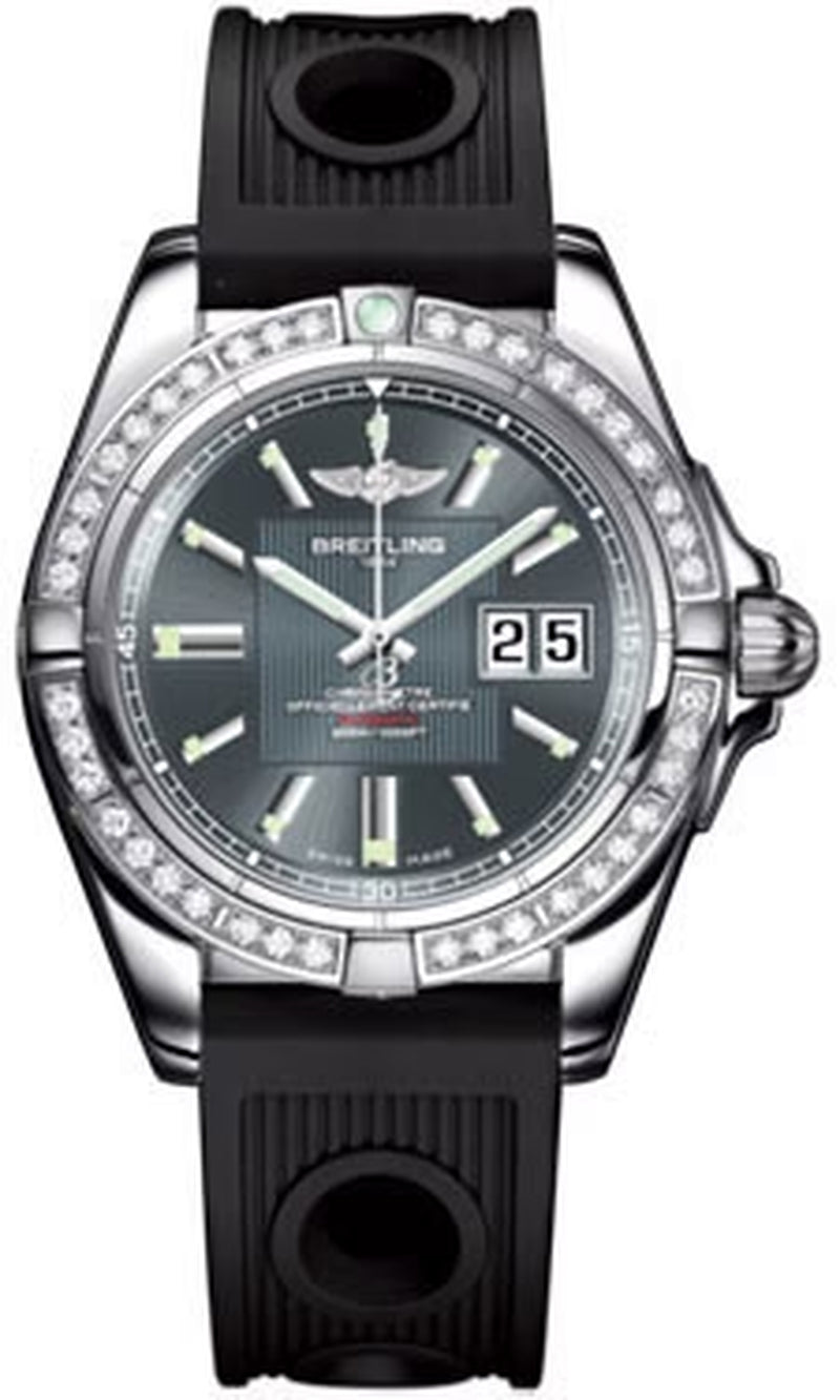'- Galactic 41 Stainless Steel - Diamond Bezel - Ocean Racer Strap