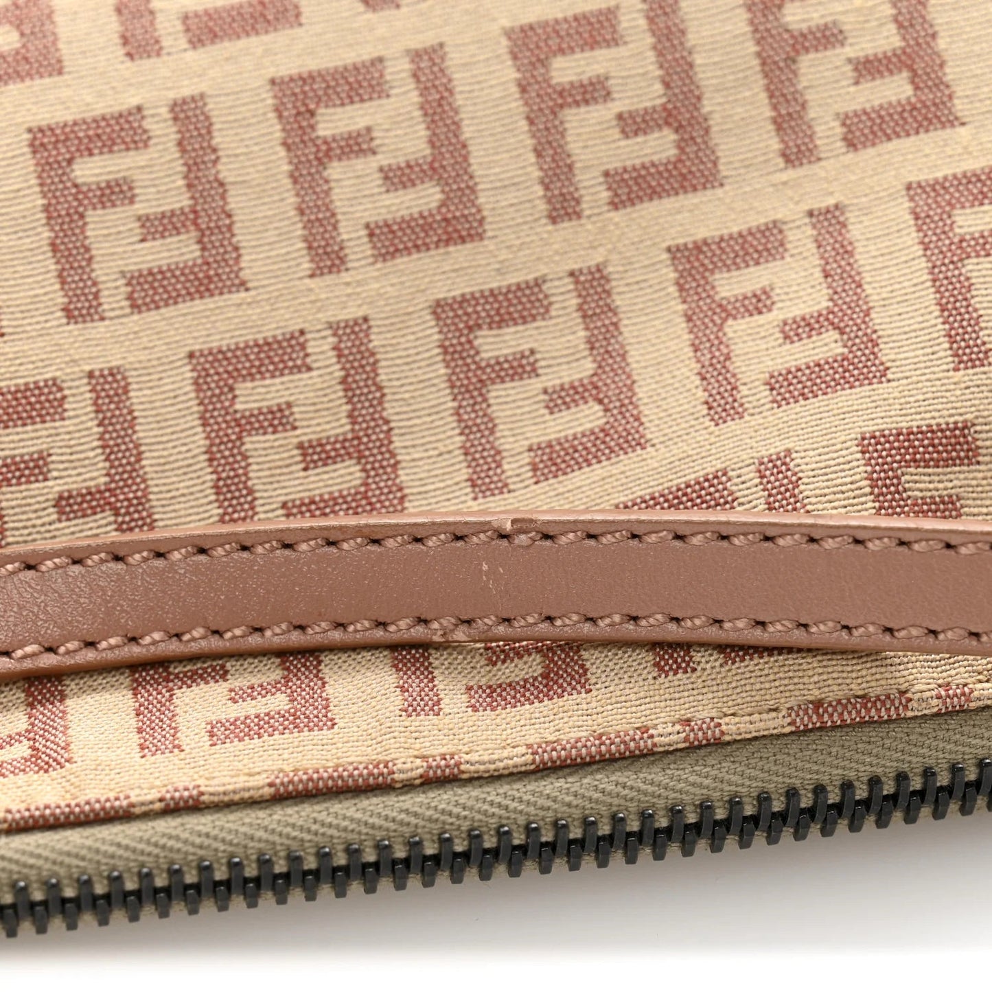 Zucchino Vitello Pochette Beige Bruciato Bois De Rose