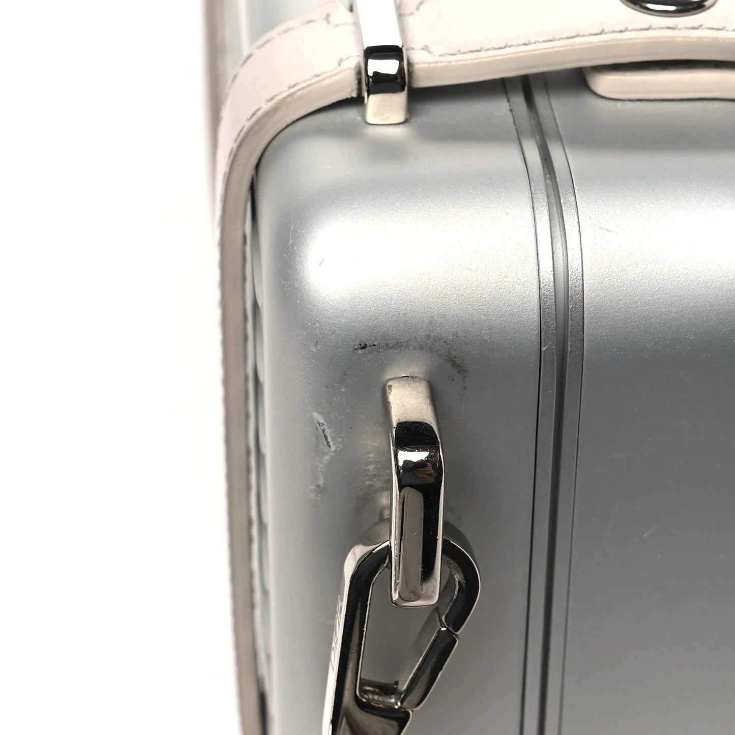 X RIMOWA Aluminum Personal Clutch on Strap Silver
