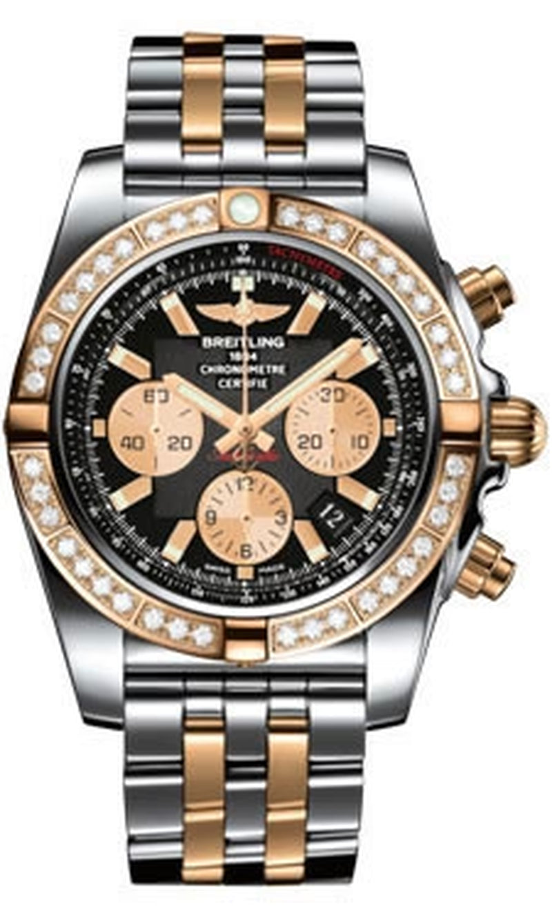 '- Chronomat 44 Steel and Rose Gold 40 Diamond Bezel - Two-Tone Pilot Bracelet