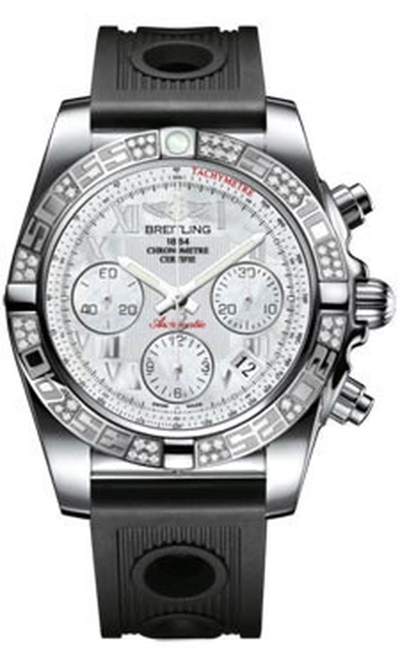 '- Chronomat 41 Steel Diamond Bezel - Ocean Racer Strap