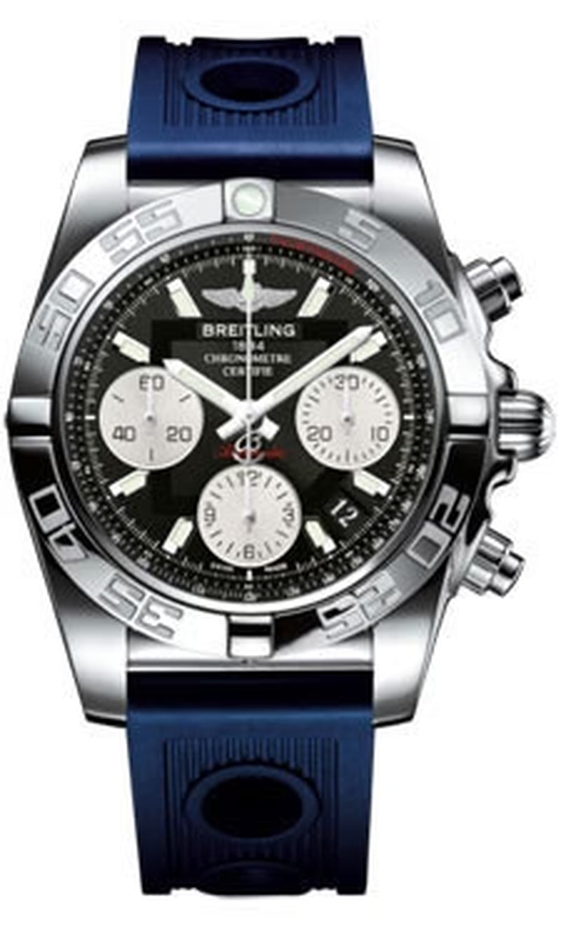 '- Chronomat 41 Steel Polished Bezel - Ocean Racer Strap
