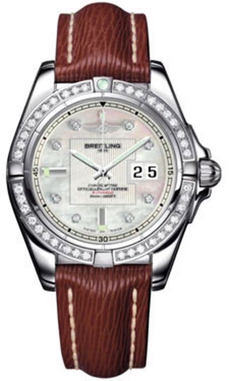 '- Galactic 41 Stainless Steel - Diamond Bezel - Sahara Strap