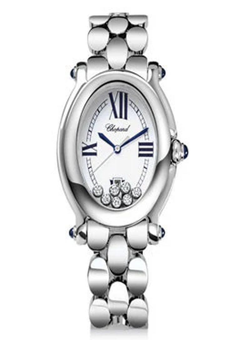 '- Happy Sport - Oval - Stainless Steel - Sapphire Cabochons and Diamonds