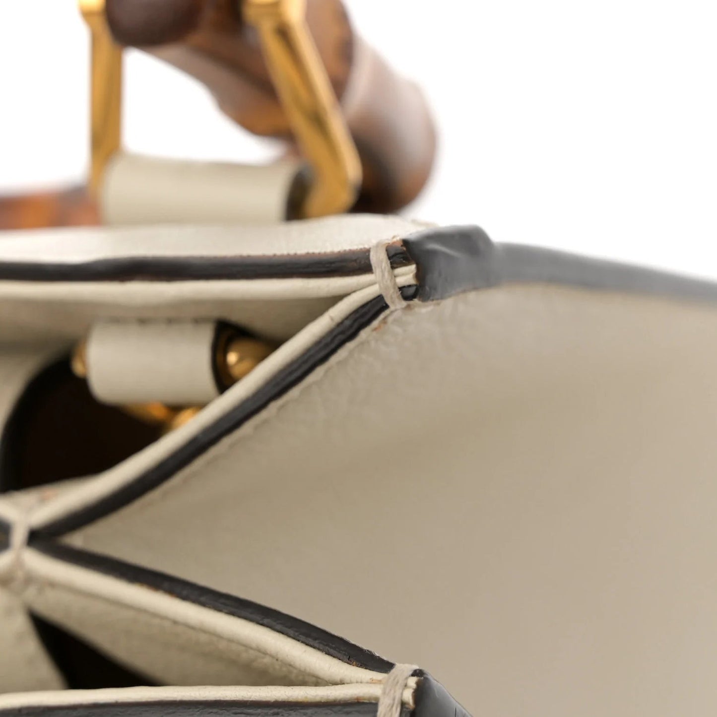 Wonka Grain Calfskin Mini Diana Tote Bag Mystic White