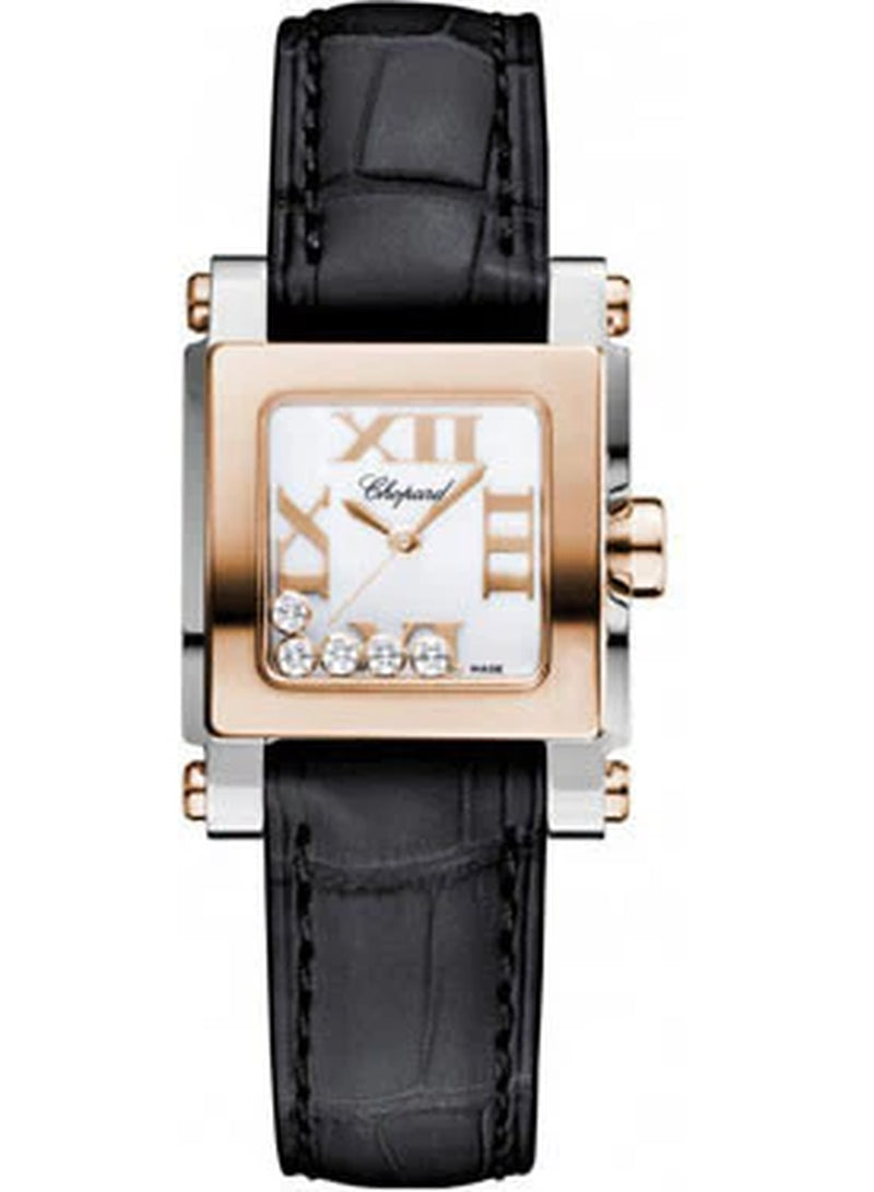 '- Happy Sport - Square Mini - Stainless Steel and Rose Gold