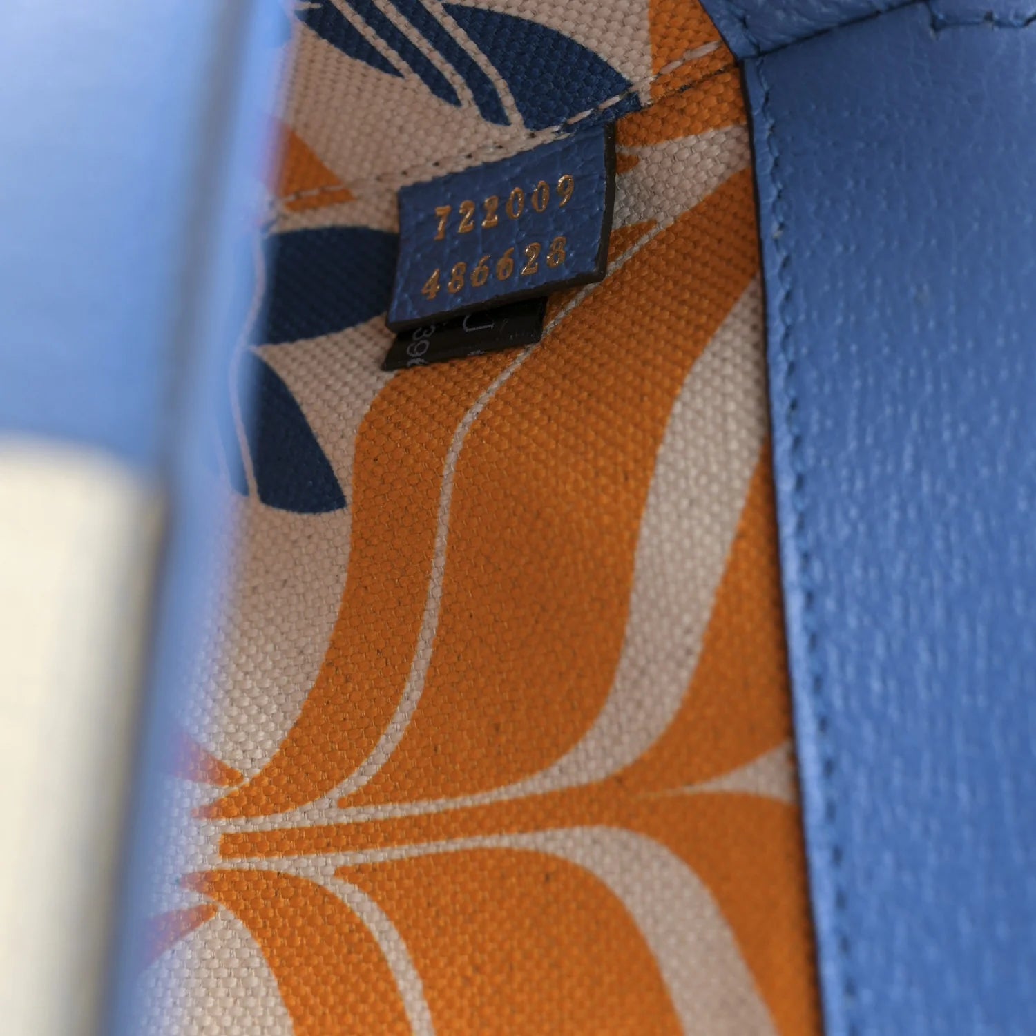 X adidas Textured Dollar Calfskin Web Small Trefoil Horsebit 1955 Shoulder Bag Blue off White