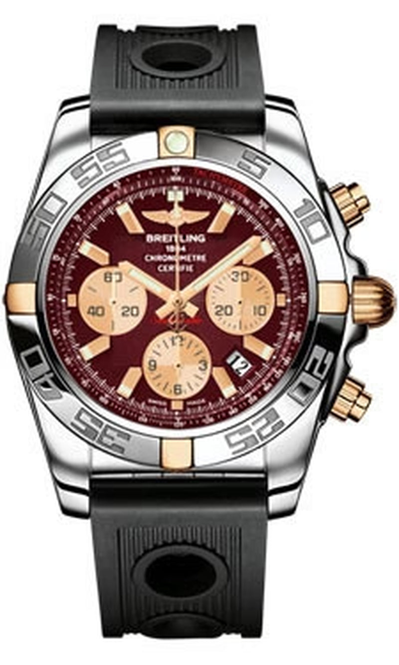 '- Chronomat 44 Steel and Rose Gold Polished Bezel - Ocean Racer Strap