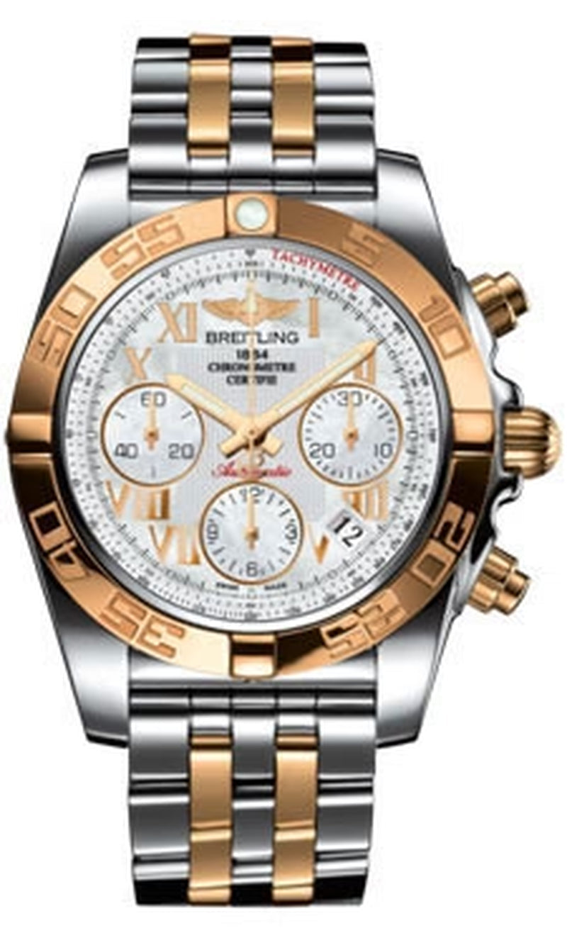 '- Chronomat 41 Steel and Gold Polished Bezel - Steel and Rose Gold Bracelet