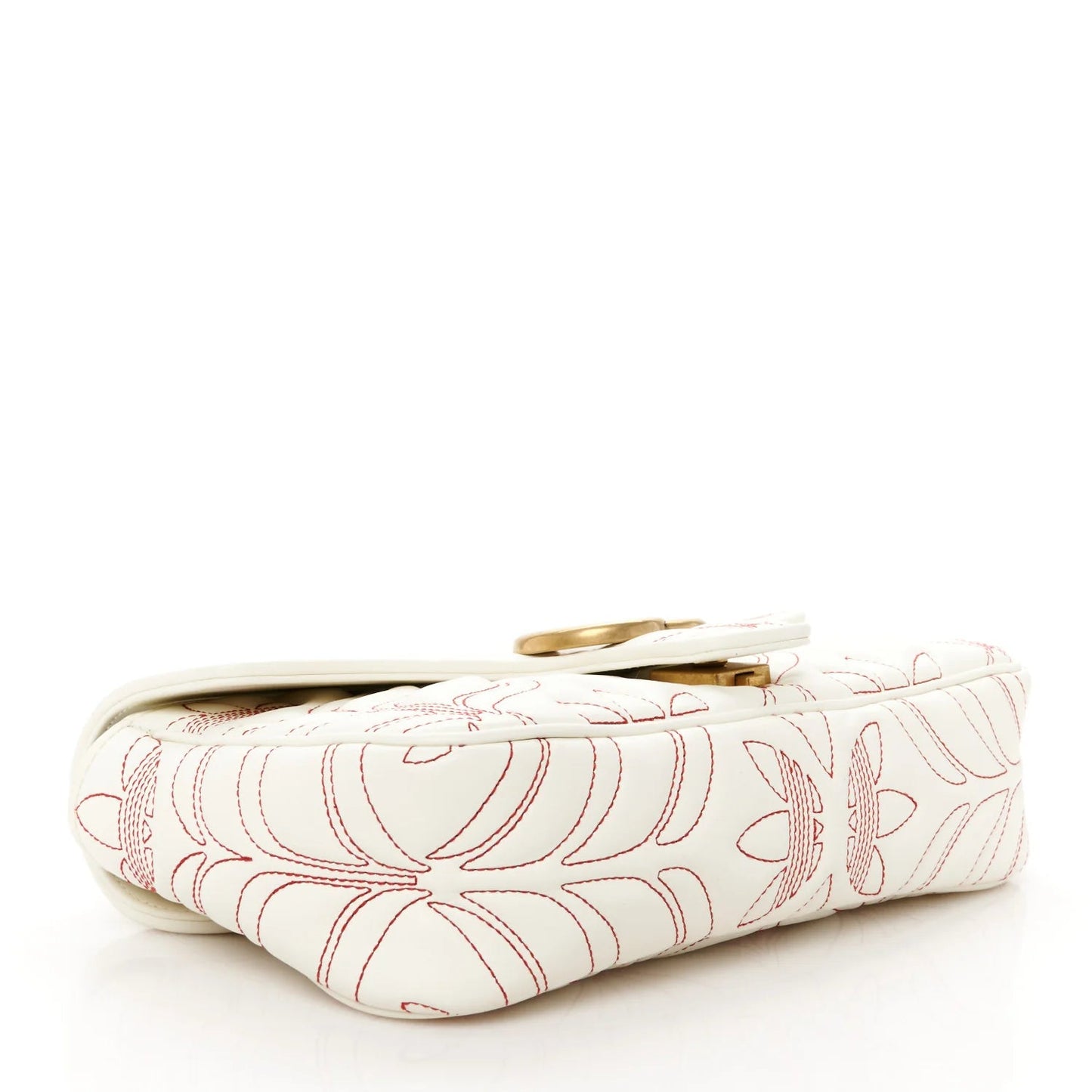 X adidas Calfskin Matelasse Small GG Marmont Shoulder Bag off White