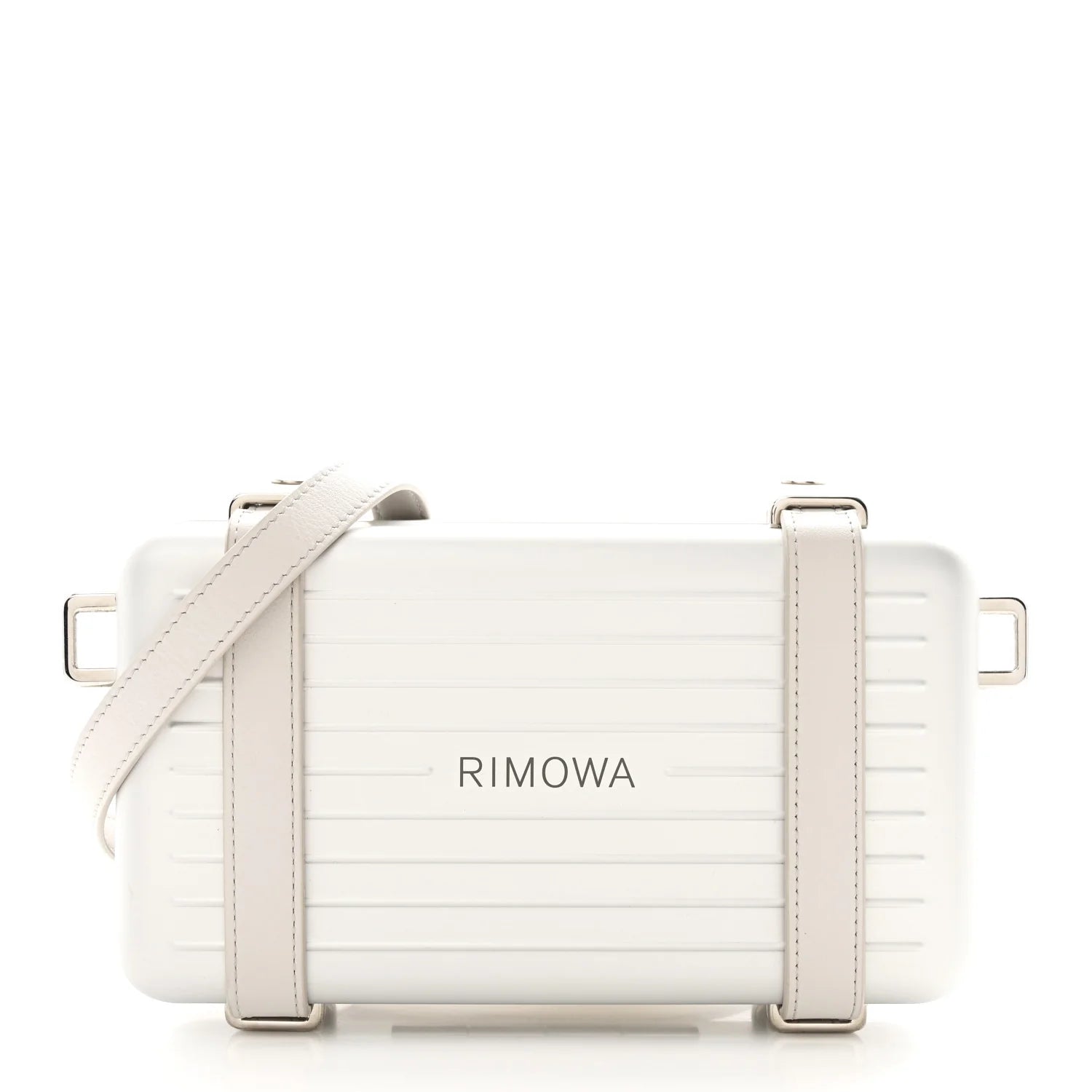 X RIMOWA Aluminum Personal Clutch on Strap Silver