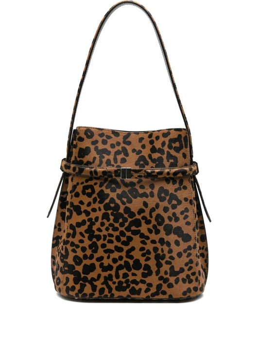 "BELTED PONY HAIR" BUCKET BAG