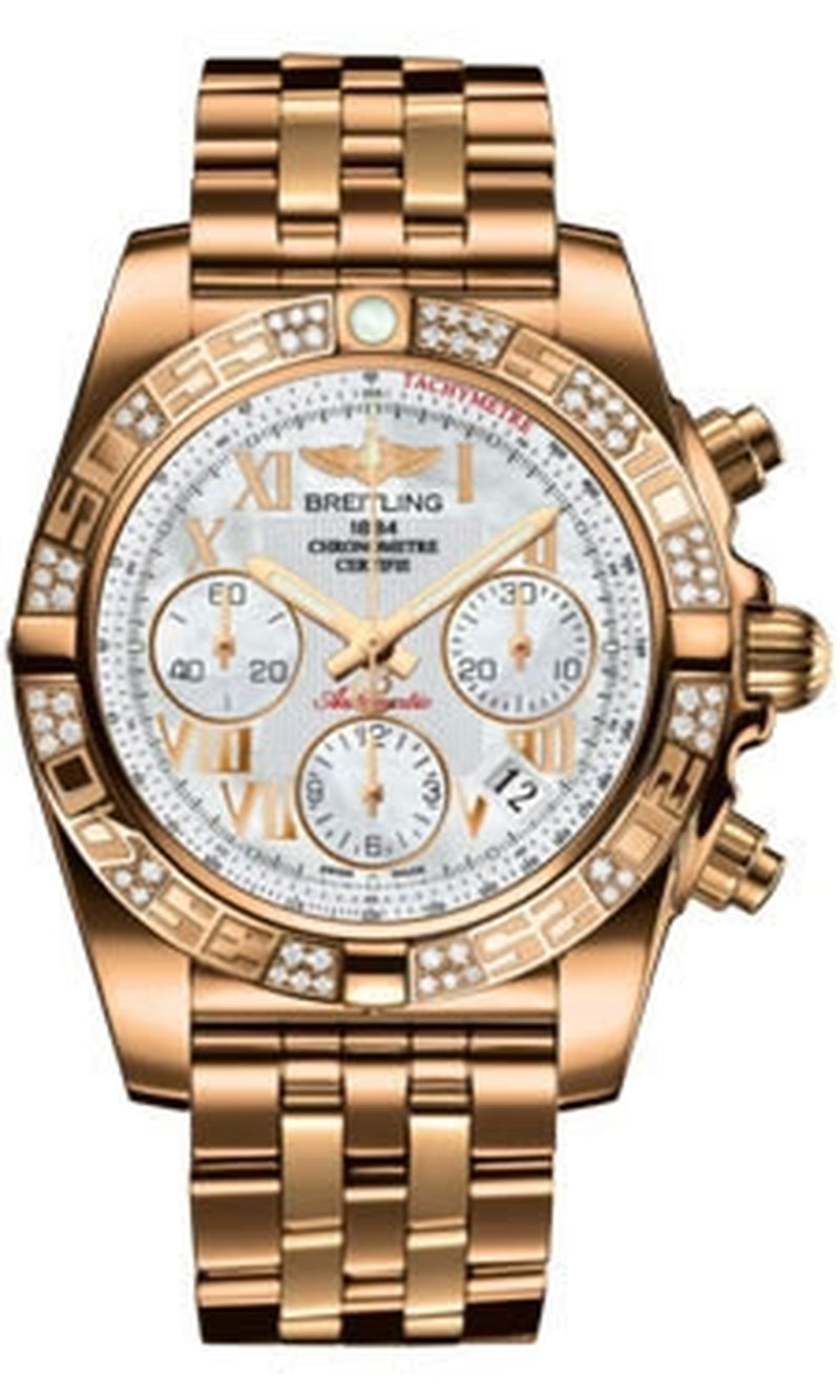 '- Chronomat 41 Rose Gold Diamond Bezel - Rose Gold Bracelet