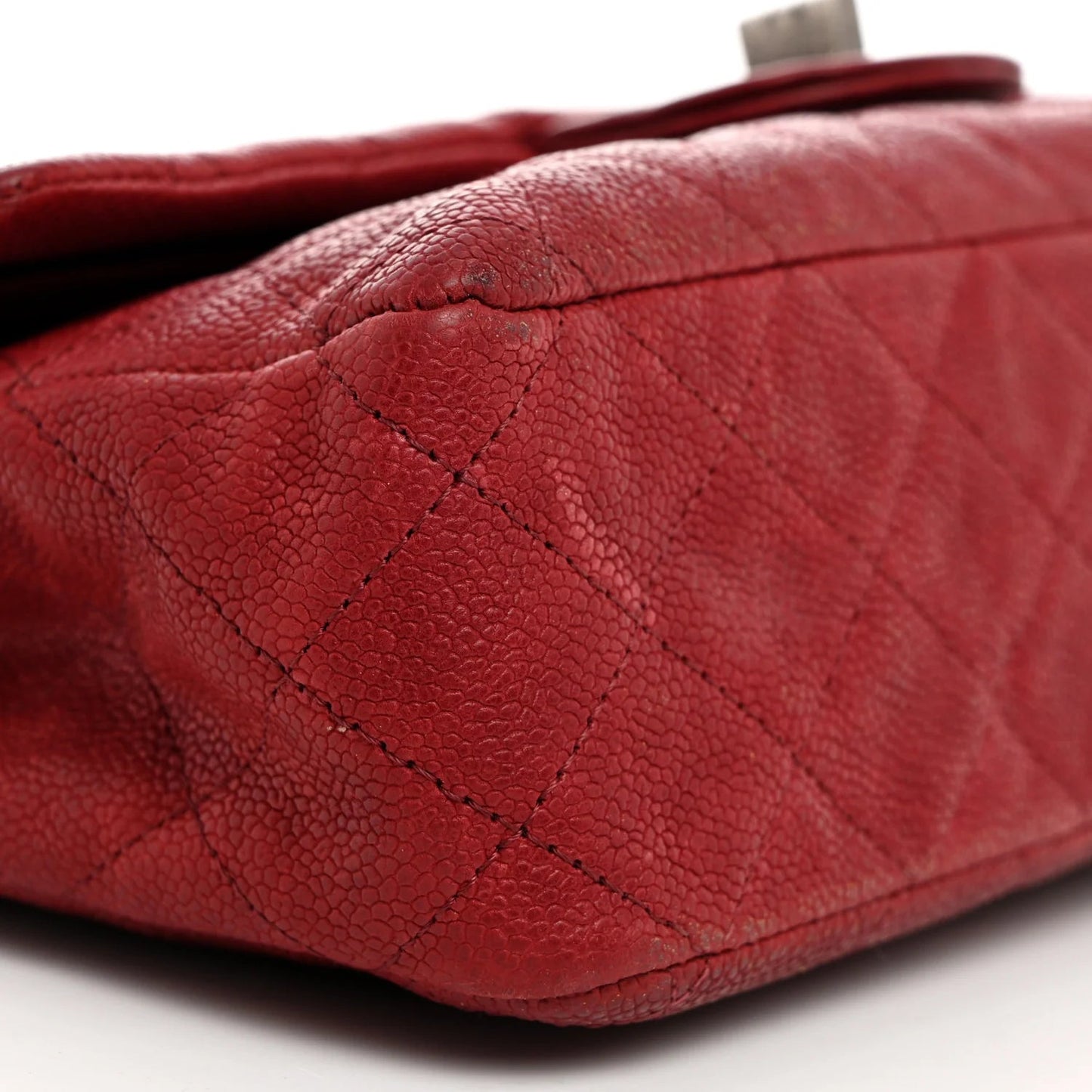 Washed Caviar Quilted 2.55 Reissue 225 Bijoux Chain Flap Red