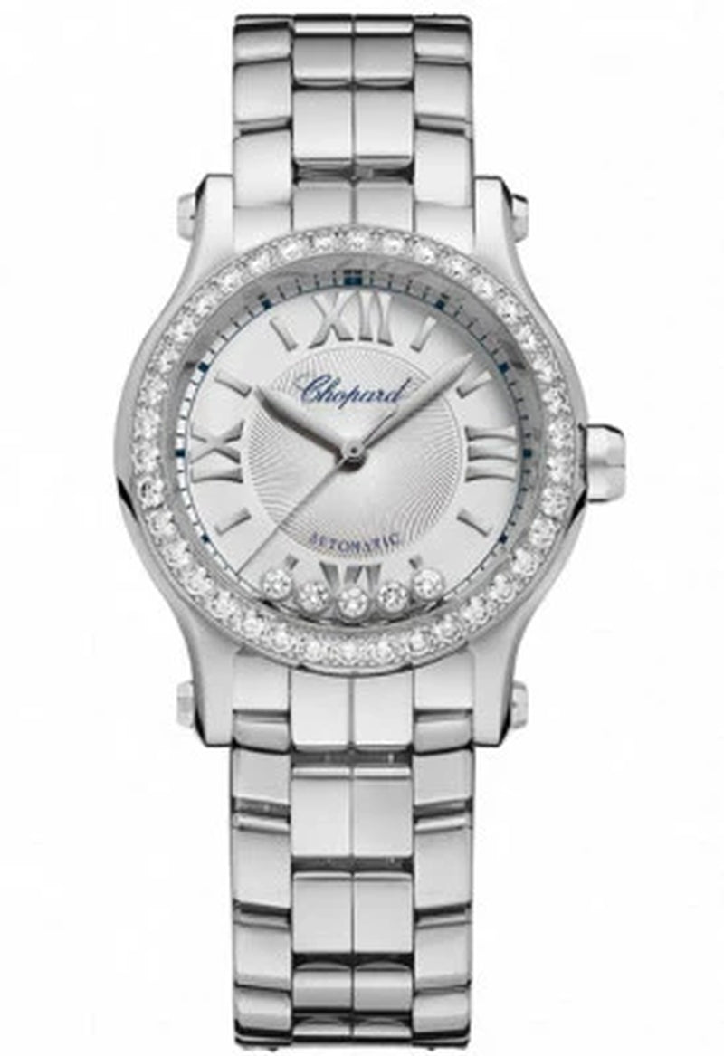 '- Happy Sport Automatic - round Mini 30Mm - Stainless Steel and Diamonds