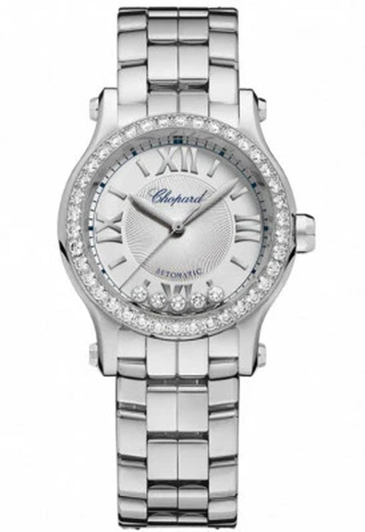 '- Happy Sport Automatic - round Mini 30Mm - Stainless Steel and Diamonds
