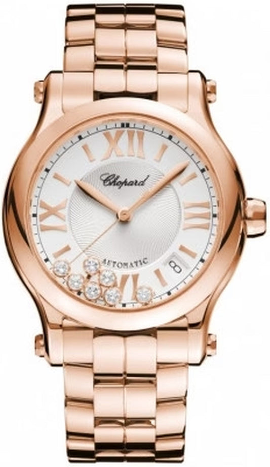 '- Happy Sport Automatic - round Medium 36Mm - Rose Gold