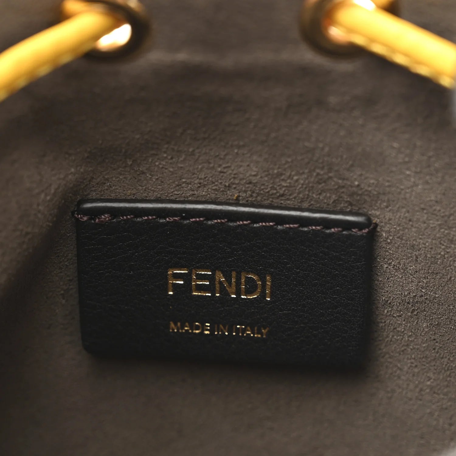 X SARAH COLEMAN Glazed Canvas Vitello King F Is  FF Vertigo Mini Mon Tresor Bucket Bag Mimosa White