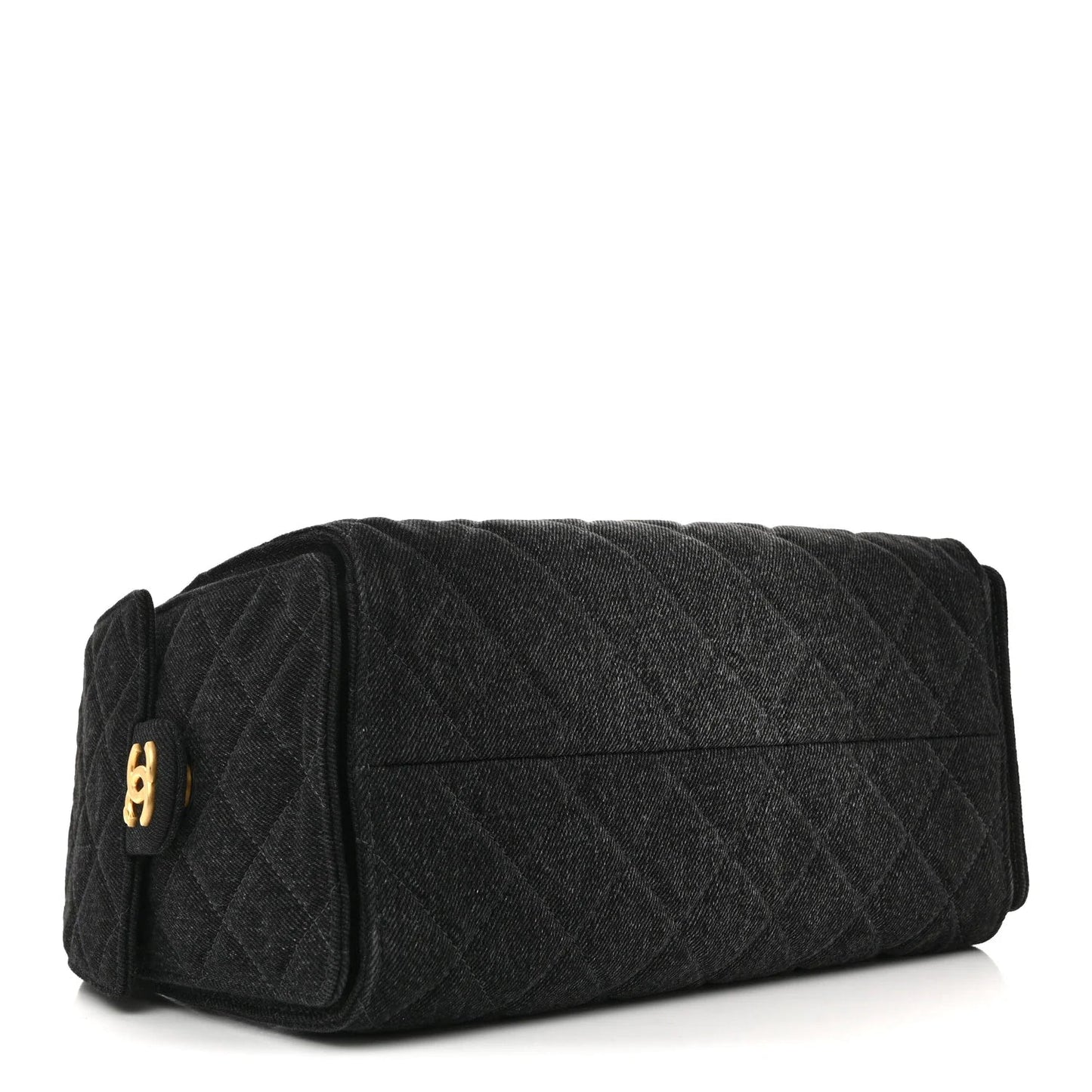 Washed Denim Quilted Small  25 Handbag Black