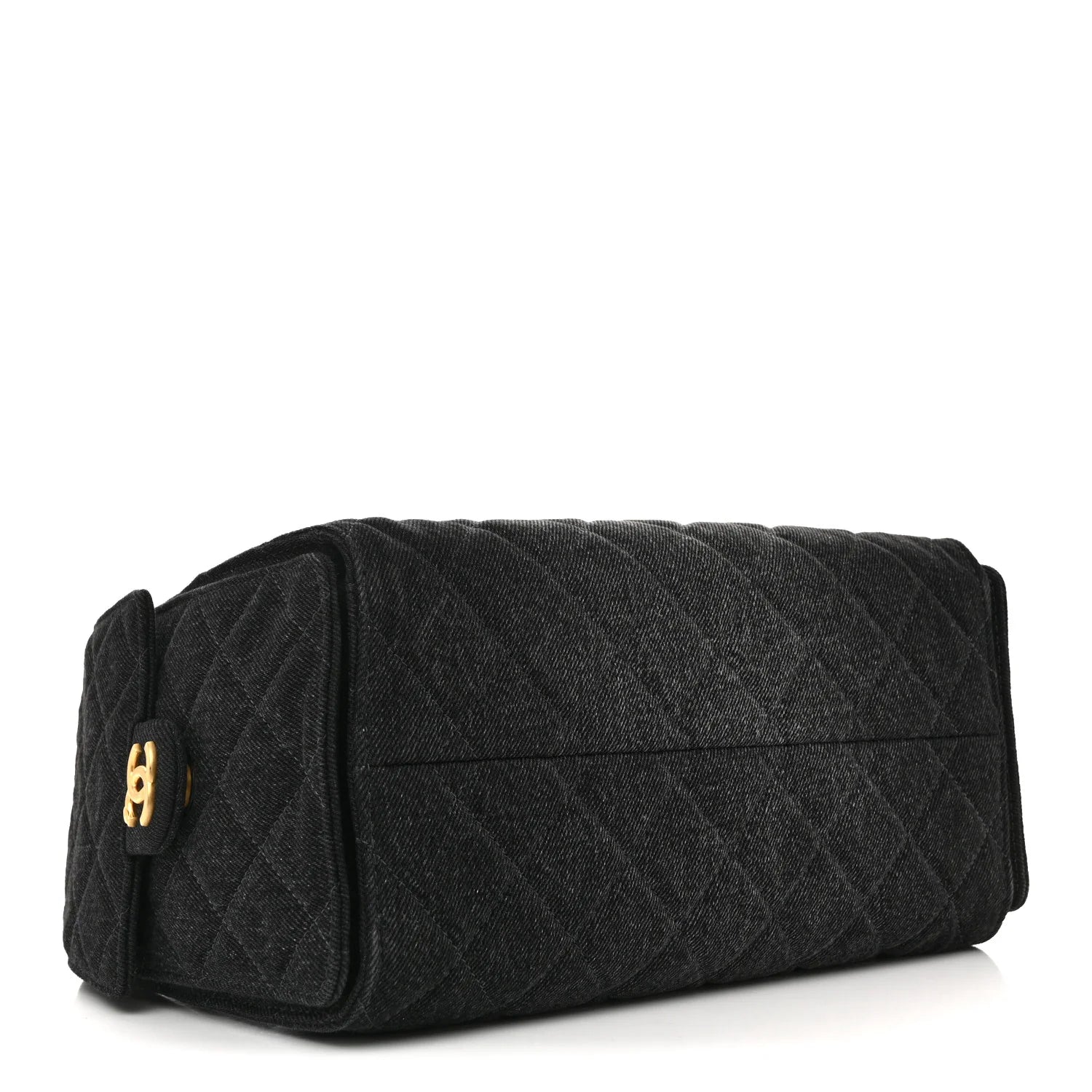 Washed Denim Quilted Small  25 Handbag Black