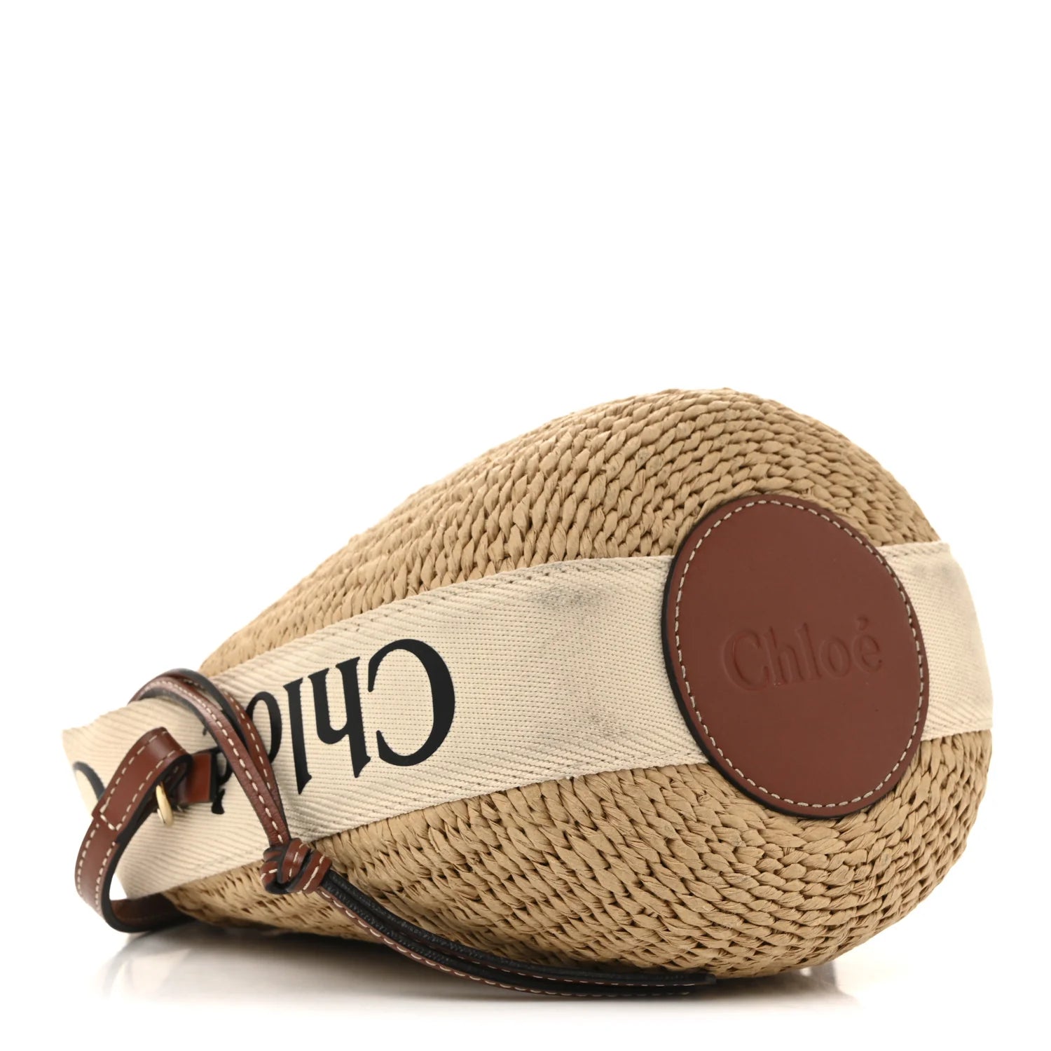 X MIFUKO Raffia Calfskin Small Woody Basket Shoulder Bag Black Beige