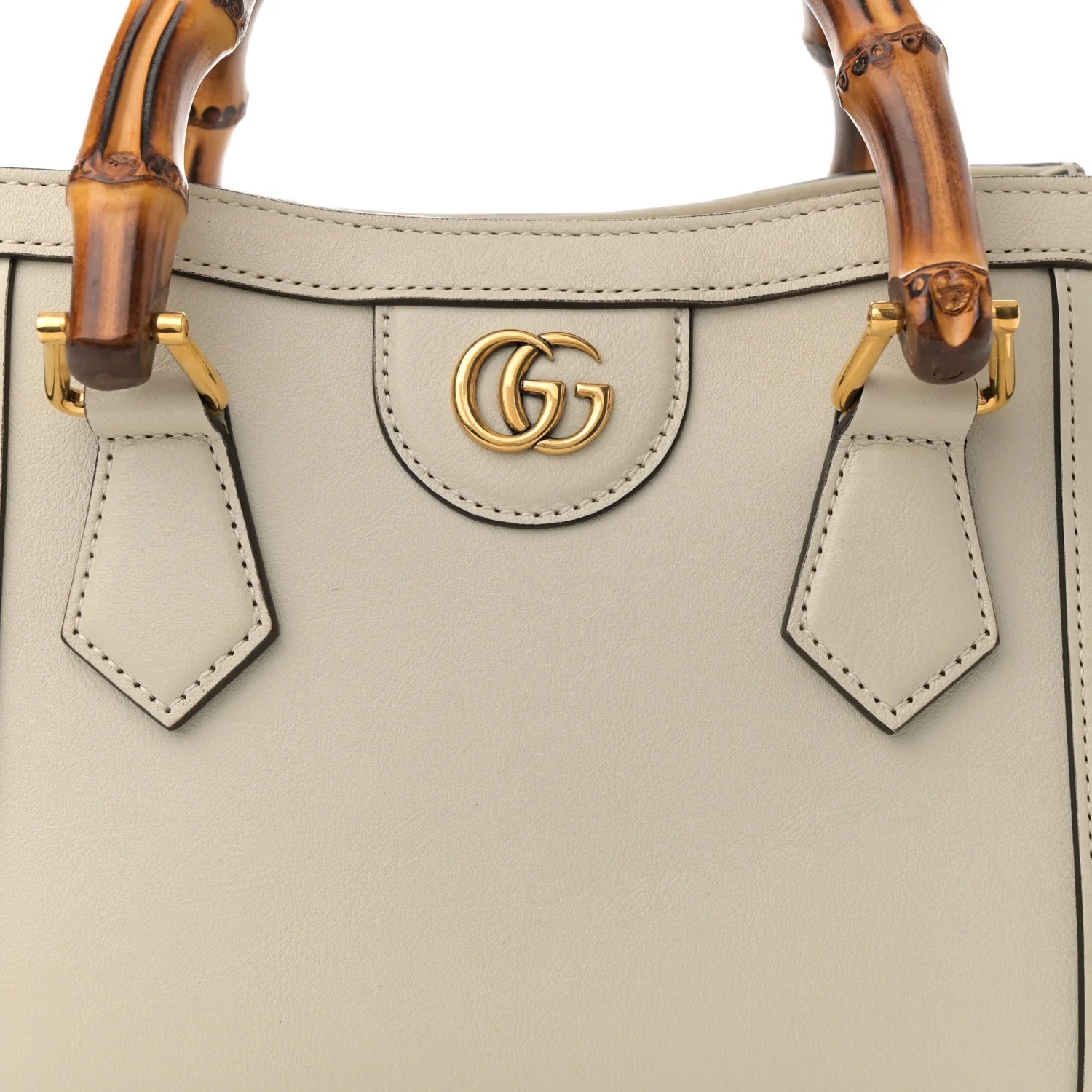 Wonka Grain Calfskin Mini Diana Tote Bag Mystic White