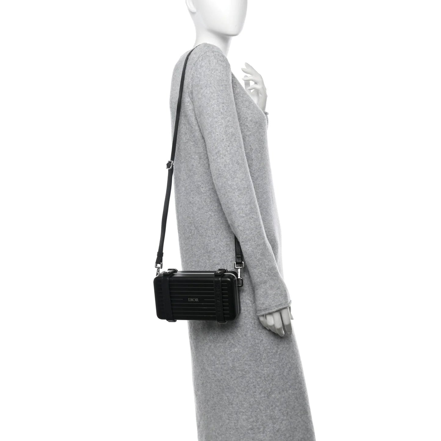 X RIMOWA Aluminum Personal Clutch on Strap Black