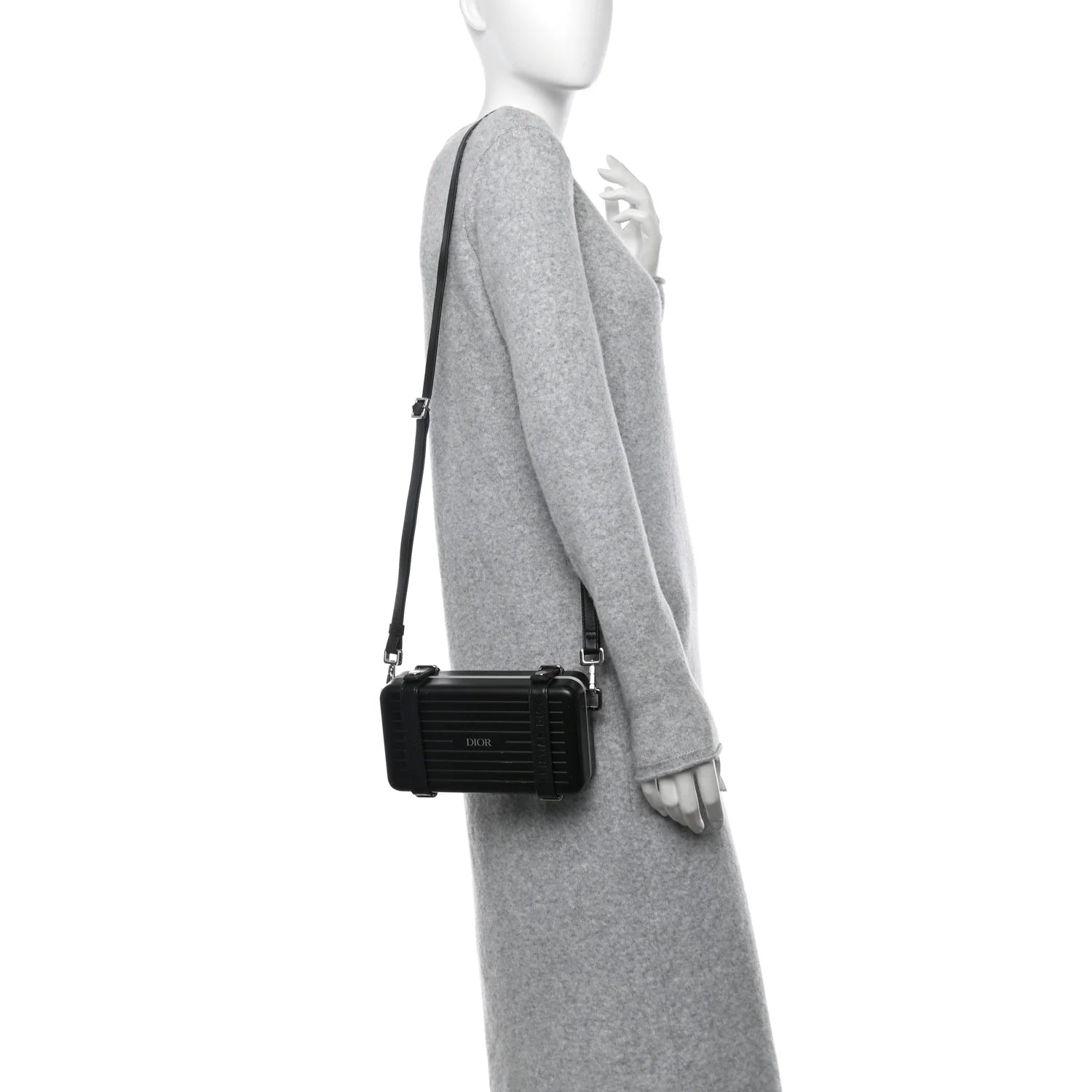 X RIMOWA Aluminum Personal Clutch on Strap Black