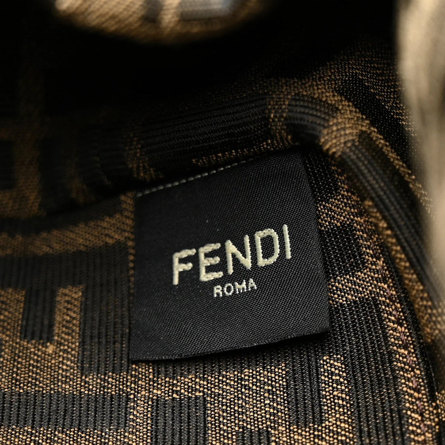 X VERSACE Silk Calfskin Fendace FF Baroque Print Medium  First White Gold