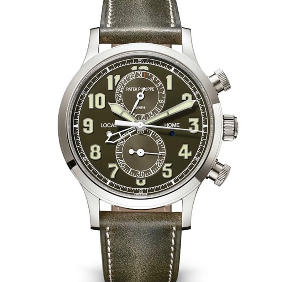 Patek Philippe Calatrava Complications 5924G-010 Travel Time Green Dial 'Pilot' Chronograph