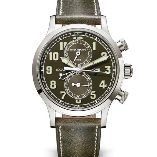 Patek Philippe Calatrava Complications 5924G-010 Travel Time Green Dial 'Pilot' Chronograph