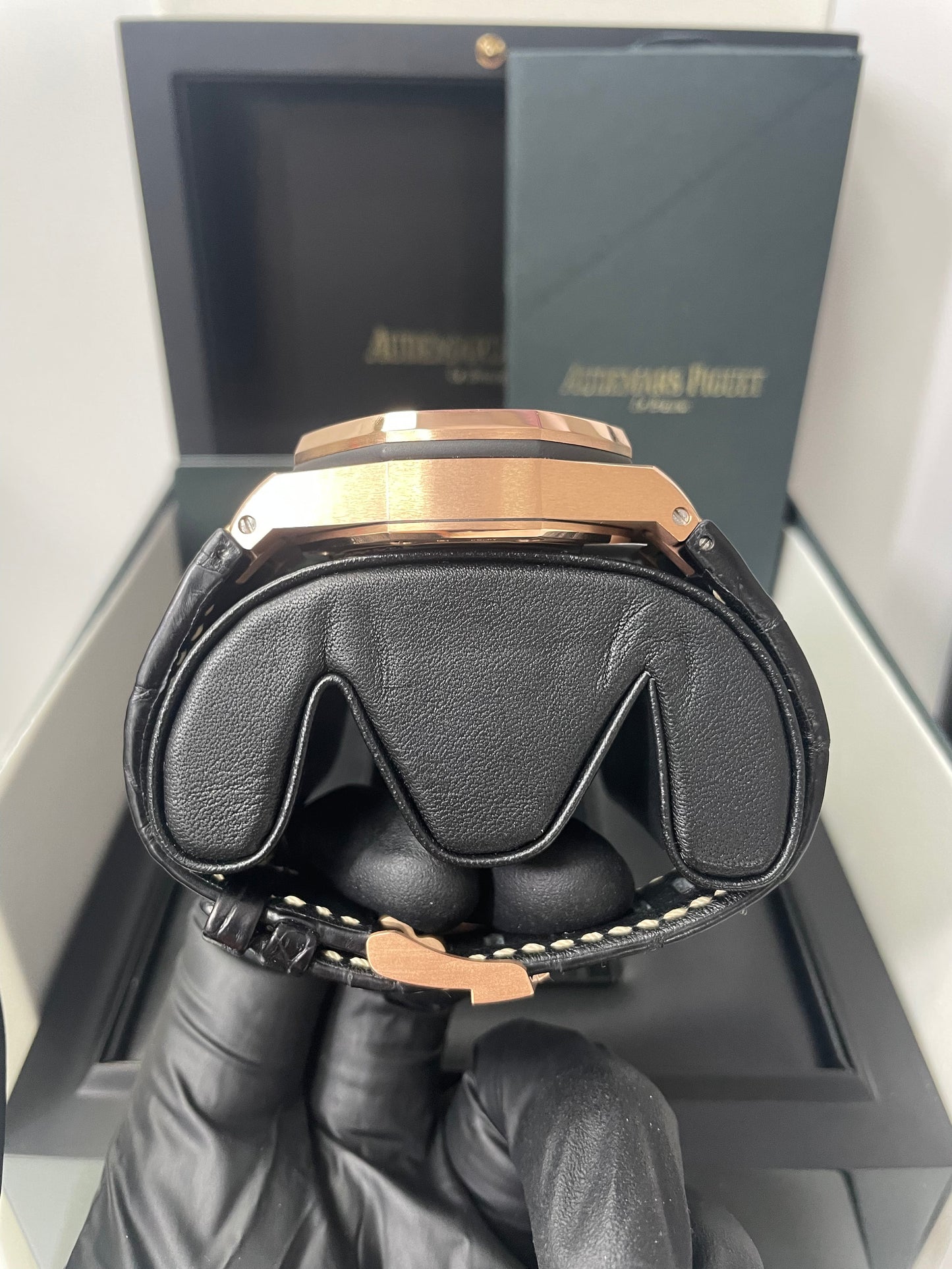 Audemars Piguet Royal Oak Offshore Selfwinding Chronograph / Rose Gold/ Black Dial/ Rose Sub-Dials/ Ceramic Bezel (Ref#26470OR.OO.A002CR.02)