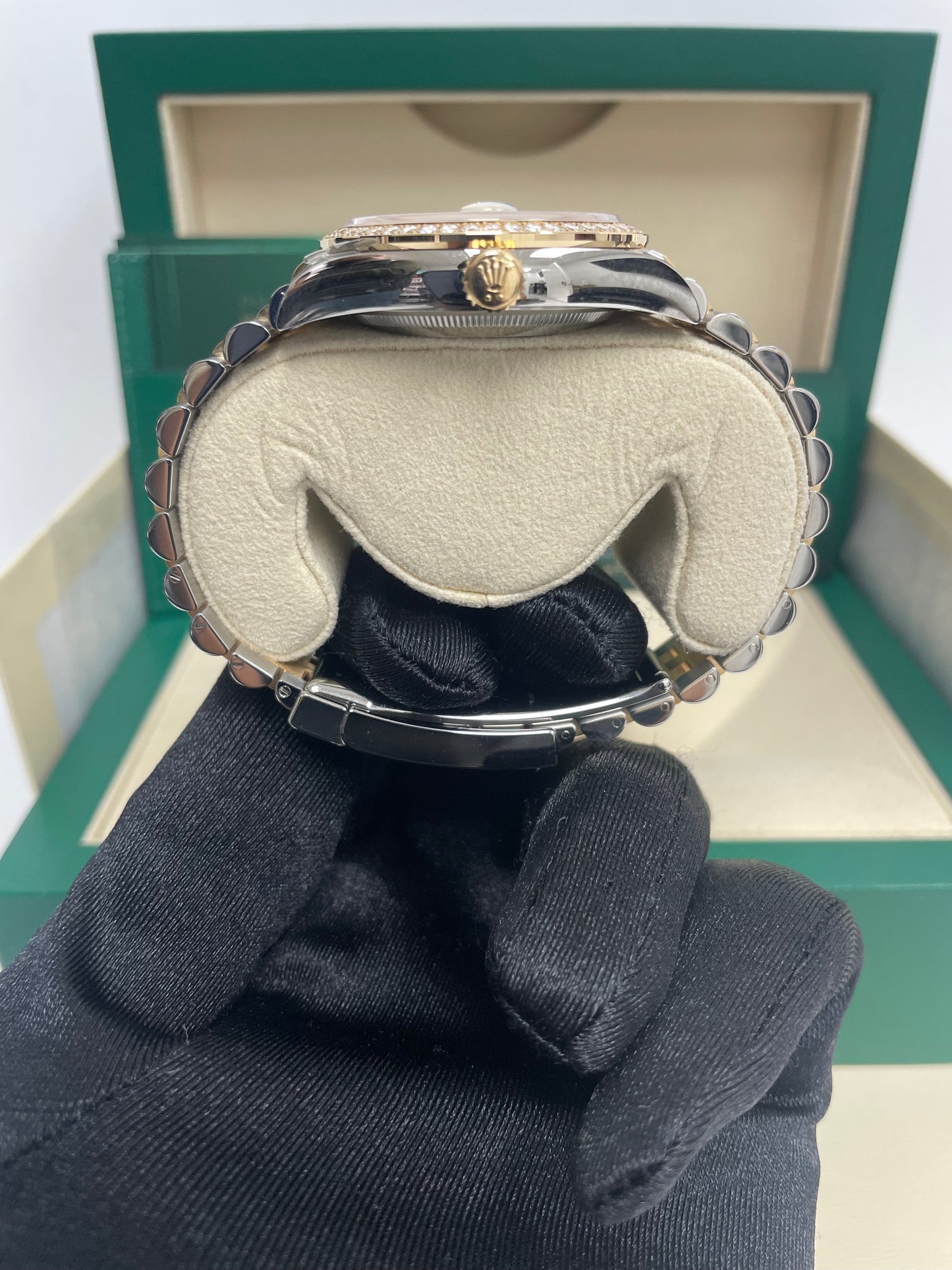 Rolex Rolesor Datejust 36 Watch - Yellow Diamond Bezel - White Mother-Of-Pearl Jubilee Ref 126283RBR