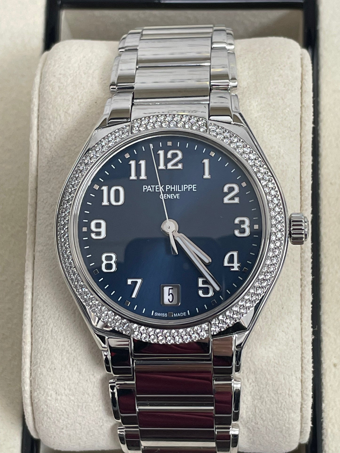 Patek Philippe Twenty~4 Automatic Round Watch Blue Dial Ladies 36mm (Reference # 7300/ 1200A-001)