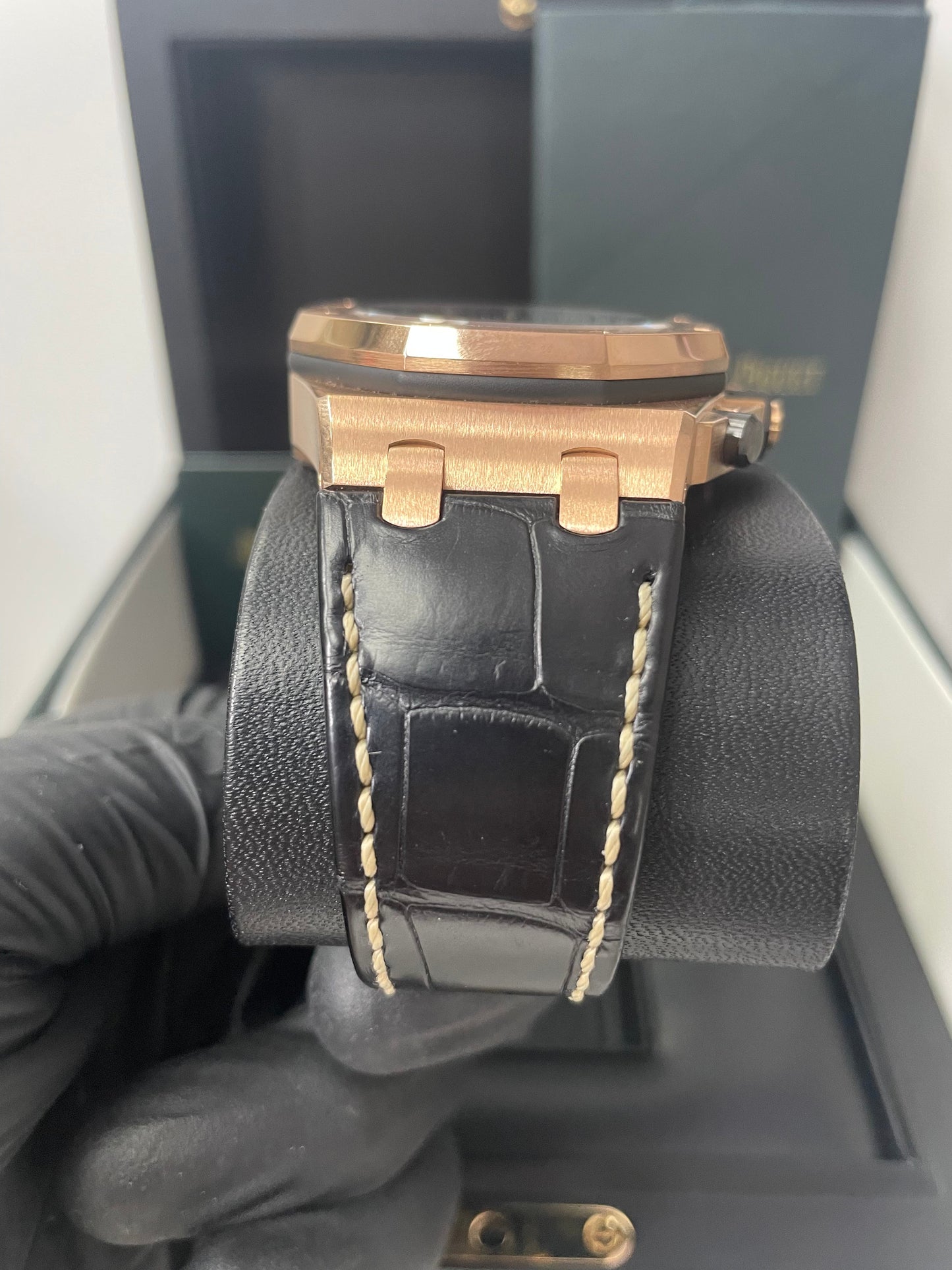 Audemars Piguet Royal Oak Offshore Selfwinding Chronograph / Rose Gold/ Black Dial/ Rose Sub-Dials/ Ceramic Bezel (Ref#26470OR.OO.A002CR.02)