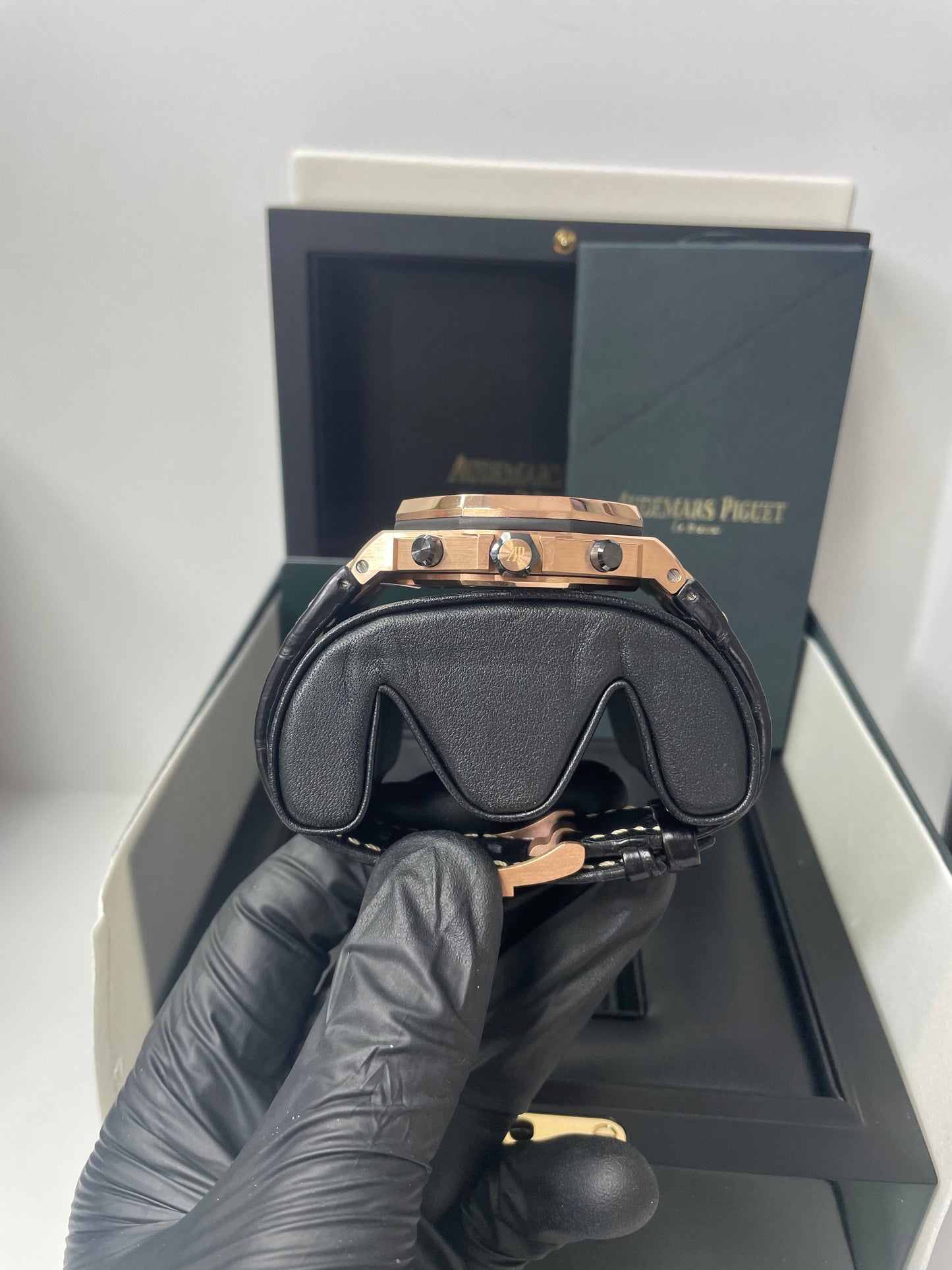 Audemars Piguet Royal Oak Offshore Selfwinding Chronograph / Rose Gold/ Black Dial/ Rose Sub-Dials/ Ceramic Bezel (Ref#26470OR.OO.A002CR.02)