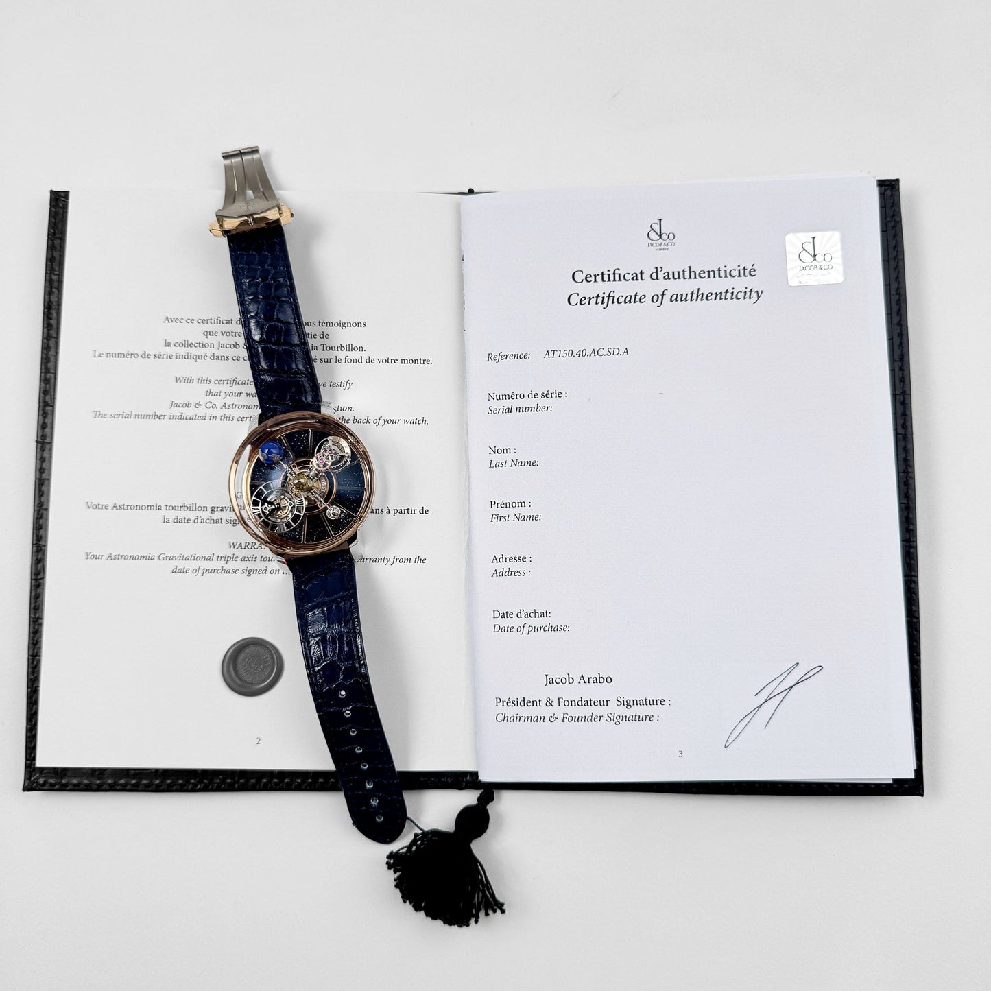Jacob & Co. Astronomia AT150.40.AC.SD.A Gravitational Triple Axis Automatic Tourbillon Piece Unique (2018)