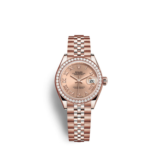 Rolex Lady-Datejust 28, 18kt Everose Gold and diamonds, Ref# 279135RBR-0028