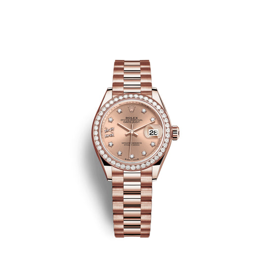 Rolex Lady-Datejust 28, 18kt Everose Gold and diamonds, Ref# 279135RBR-0029