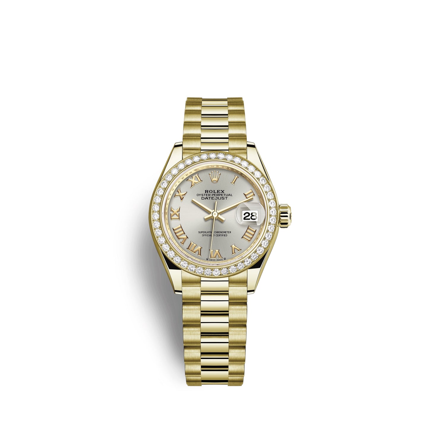 Rolex Lady-Datejust 28, 18kt Yellow Gold and diamonds, Ref# 279138RBR-0017