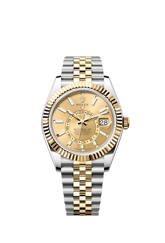 Rolex Sky-Dweller, 42mm, Oystersteel and 18k Yellow Gold, Champagne, Jubilee,Ref# 336933-0002