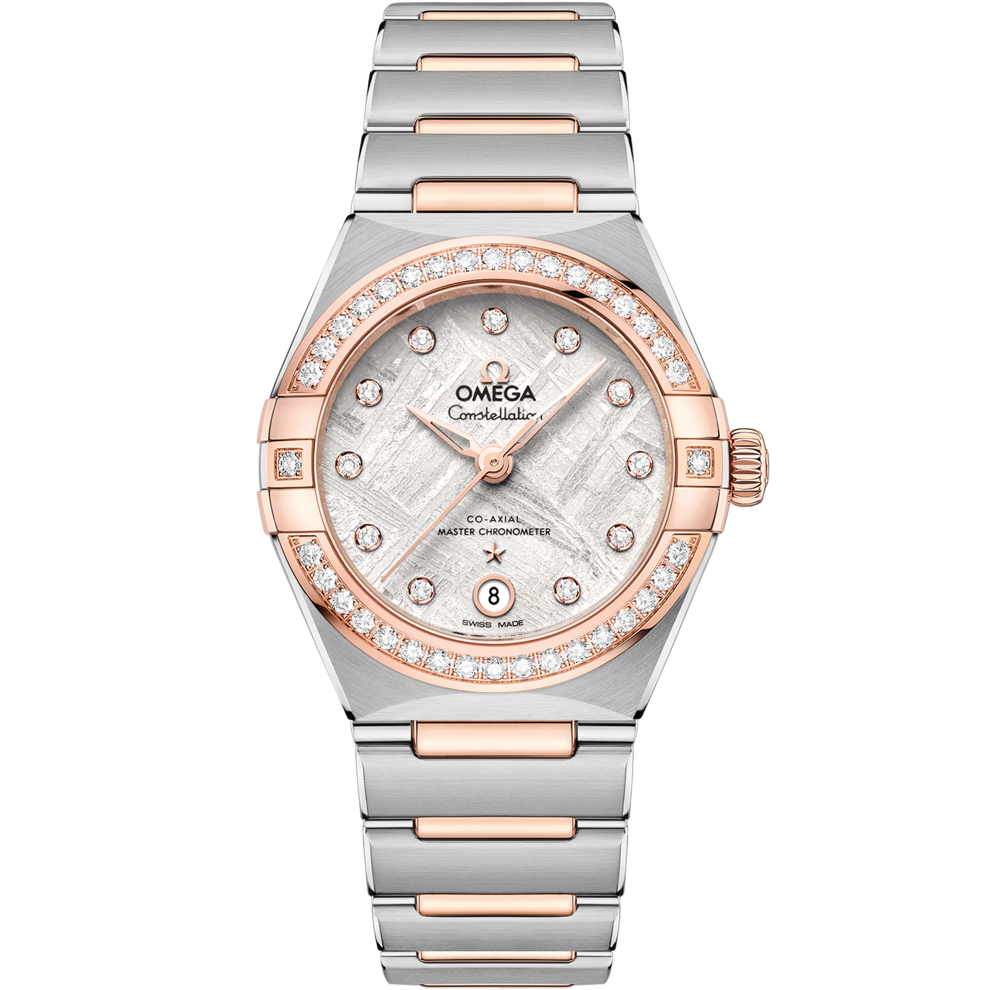 Omega Constellation 29 mm Grey Dial with Diamonds Stainless Steel and Sedna™ 18k Rose Gold Bracelet 131.25.29.20.99.001