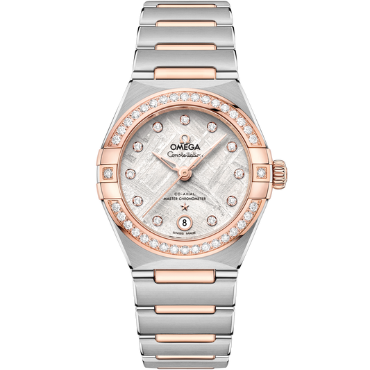 Omega Constellation 29 mm Grey Dial with Diamonds Stainless Steel and Sedna™ 18k Rose Gold Bracelet 131.25.29.20.99.001